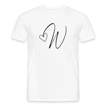 Lettre W Lettre-W Calligraphie - T-shirt homme - blanc - Devant - AI Model Male 178 dark (178cm)