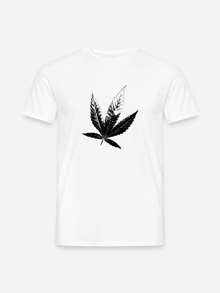 Cannabis Hanf Blatt - Männer T-Shirt - Weiß