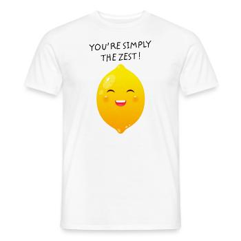 You’re Simply Zest - Lemon Lemonade Pun Love - T-shirt homme - blanc - Devant - AI Model Male 178 dark (178cm)