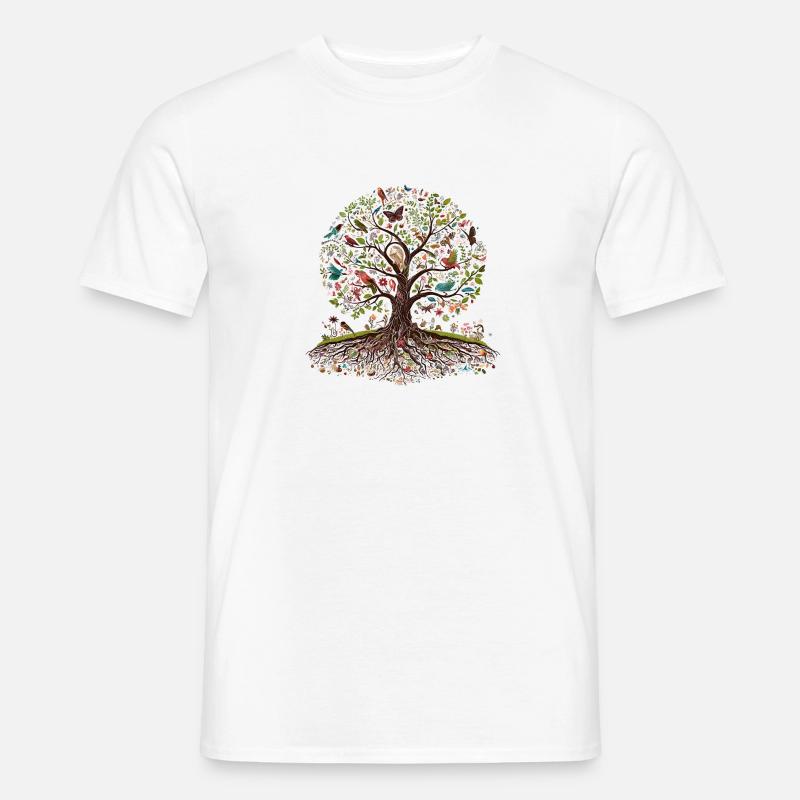Lebendiger Lebensbaum - Männer T-Shirt - Weiß