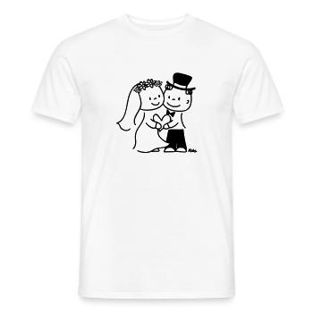Brautpaar - Men's T-Shirt - white - Front - AI Model Male 178 dark (178cm)