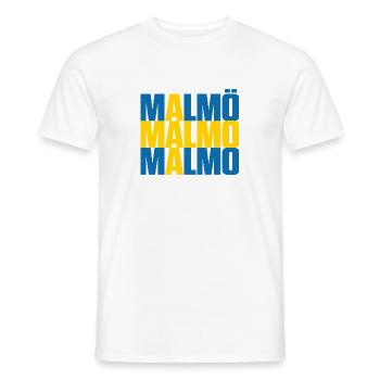 Malmö Sweden Flag - Men's T-Shirt - white - Front - AI Model Male 178 dark (178cm)