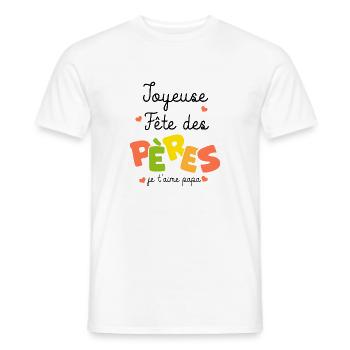 joyeuse fete des pères je t aime papa - T-shirt homme - blanc - Devant - AI Model Male 178 dark (178cm)