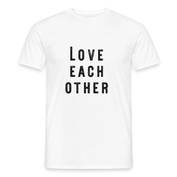 Love each other - Men's T-Shirt - white - Front - AI Model Male 178 dark (178cm)