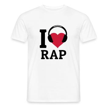 I love Rap - Men's T-Shirt - white - Front - AI Model Male 178 dark (178cm)