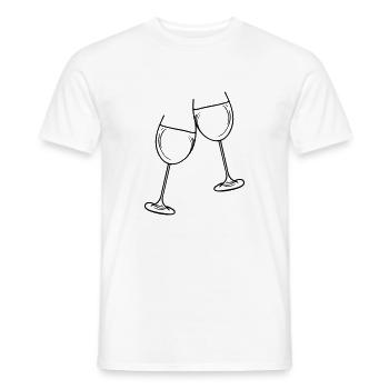 sekt wein glas - Männer T-Shirt - Weiß - Vorne - AI Model Male 178 dark (178cm)