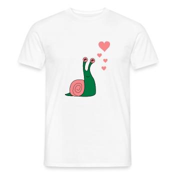schnecke_verliebt_02 - Men's T-Shirt - white - Front - AI Model Male 178 dark (178cm)