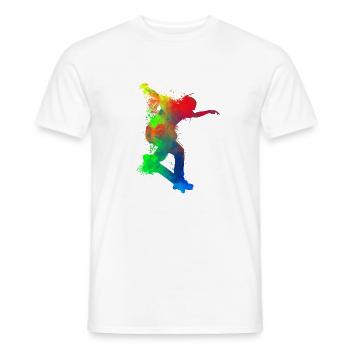 Skateboard Skateboard Skateur - T-shirt homme - blanc - Devant - AI Model Male 178 dark (178cm)