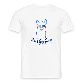 Lama Goes Party Blue - Männer T-Shirt - Weiß - Vorne - AI Model Male 178 dark (178cm)