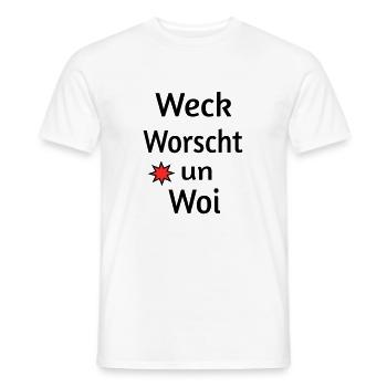Weck Worscht un Woi - Männer T-Shirt - Weiß - Vorne - AI Model Male 178 dark (178cm)