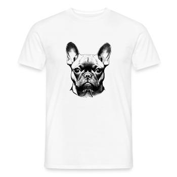 chiens chien chien propriétaire chien bulldog propriétaire - T-shirt homme - blanc - Devant - AI Model Male 178 dark (178cm)