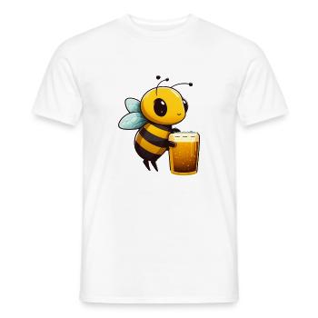 Abeille mignonne avec de la bière. Chemise de bière pour apiculteurs - T-shirt homme - blanc - Devant - AI Model Male 178 dark (178cm)