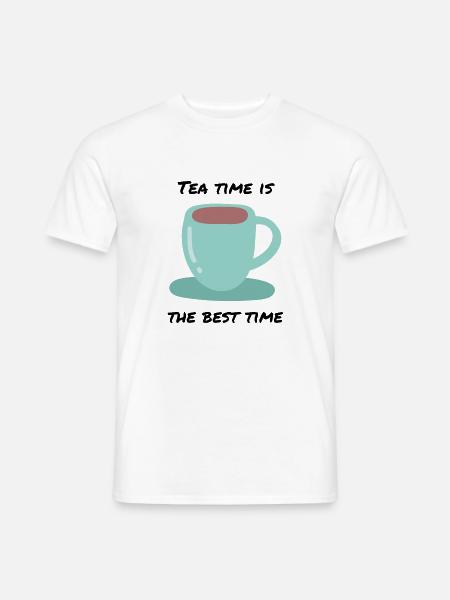 Tea Time ist beste Zeit Heißer Tee - Männer T-Shirt - Weiß