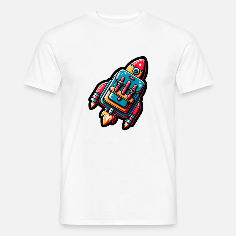 Schulstart-Rakete - Männer T-Shirt - Weiß