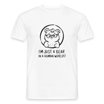 L’ours en peluche dans le monde humain - T-shirt homme - blanc - Devant - AI Model Male 178 dark (178cm)