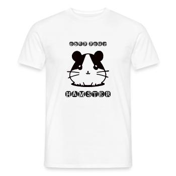 Obey your Hamster - Men's T-Shirt - white - Front - AI Model Male 178 dark (178cm)