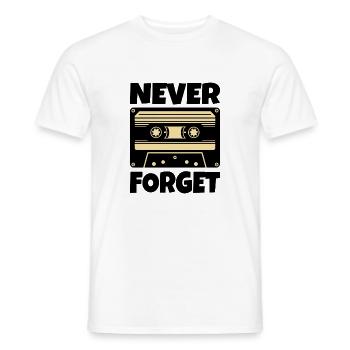Kassette Retro Never Forget - Männer T-Shirt - Weiß - Vorne - AI Model Male 178 dark (178cm)