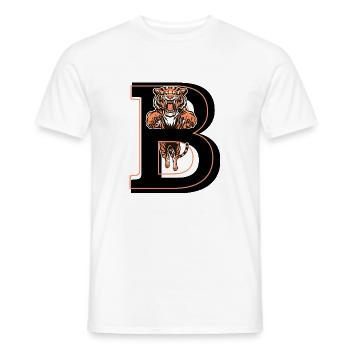Buchstabe b Tiger - Geschenkidee - Männer T-Shirt - Weiß - Vorne - AI Model Male 178 dark (178cm)