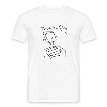 Fliegendes Toastbrot Time to fly lustiges Toast - Männer T-Shirt - Weiß - Vorne - AI Model Male 178 dark (178cm)
