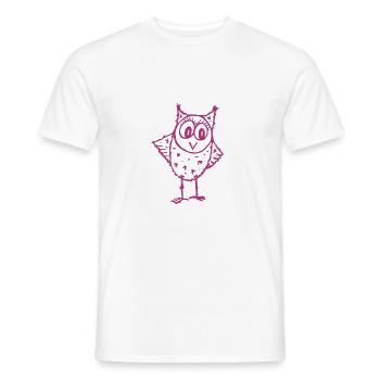 Owl Trudi magenta - Men's T-Shirt - white - Front - AI Model Male 178 dark (178cm)