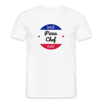 Pizza / Pizzaiolo / Pizza Chef / Pizzachef - Men's T-Shirt - white - Front - AI Model Male 178 dark (178cm)