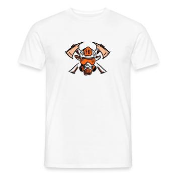 Pompier nouveau logo FD - T-shirt homme - blanc - Devant - AI Model Male 178 dark (178cm)