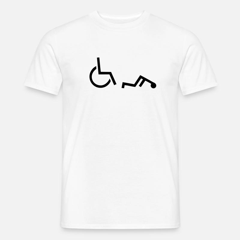 Rollstuhl - Männer T-Shirt - Weiß