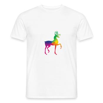 Oh Deer, je suis Queer Gay Lesbienne LGBT arc-en-Fierté - T-shirt homme - blanc - Devant - AI Model Male 178 dark (178cm)