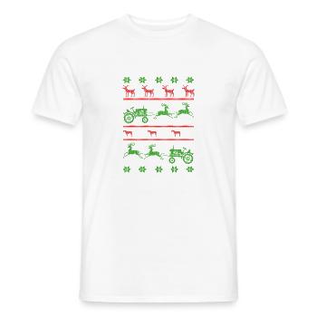 fermier tracteur laid cavalier noël - T-shirt homme - blanc - Devant - AI Model Male 178 dark (178cm)