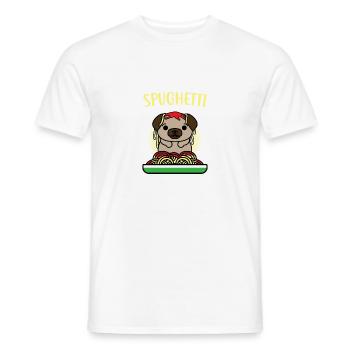Mops Spaghetti / Geschenk - Männer T-Shirt - Weiß - Vorne - AI Model Male 178 dark (178cm)