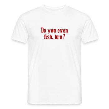 Funny Fishing - T-shirt homme - blanc - Devant - AI Model Male 178 dark (178cm)