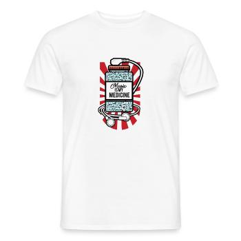 La musique est mon médicament - T-shirt homme - blanc - Devant - AI Model Male 178 dark (178cm)