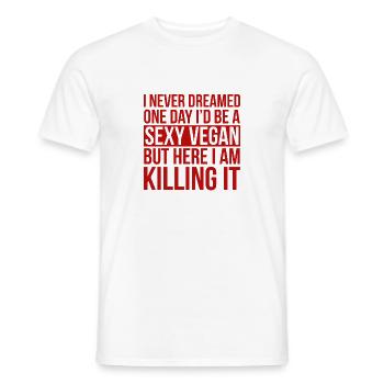 T-shirt végétalien sexy drôle drôle Sarcastique végétarien - T-shirt homme - blanc - Devant - AI Model Male 178 dark (178cm)