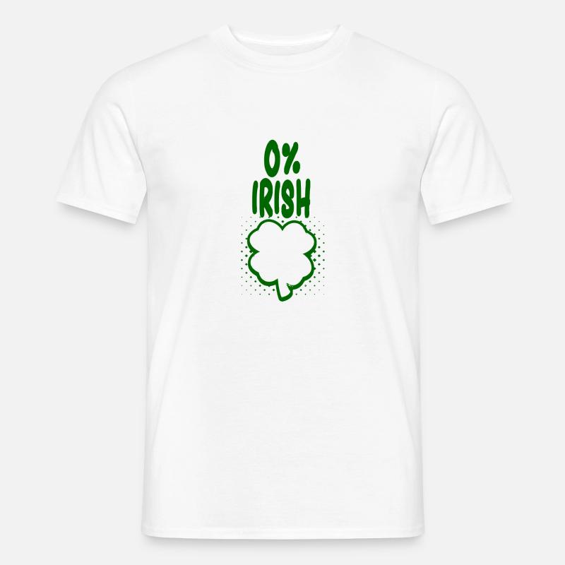 0% Irish - Spaß Tshirt - Geschenk - Männer T-Shirt - Weiß