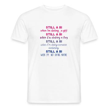 Bi - Bi - Gay Pride - LGBT - Cadeau - T-shirt homme - blanc - Devant - AI Model Male 178 dark (178cm)