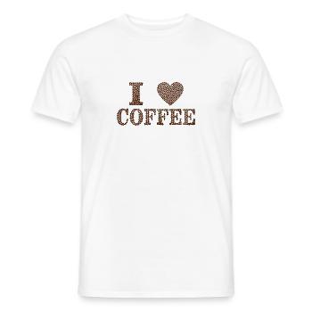 I love Coffe - Men's T-Shirt - white - Front - AI Model Male 178 dark (178cm)