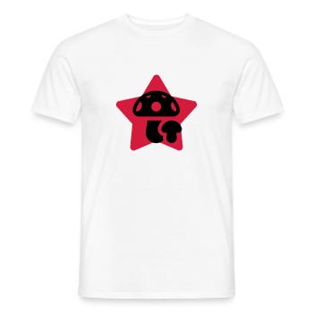 Mushroom / Champignon / Pilz / Picking - Men's T-Shirt - white - Front - AI Model Male 178 dark (178cm)
