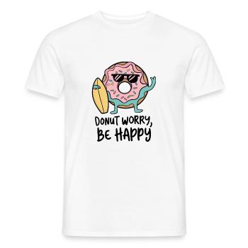 Donut Worry, Be Happy - Männer T-Shirt - Weiß - Vorne - AI Model Male 178 dark (178cm)