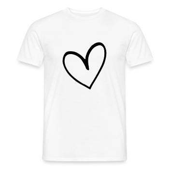 Émoji de coeur esquisse - T-shirt homme - blanc - Devant - AI Model Male 178 dark (178cm)