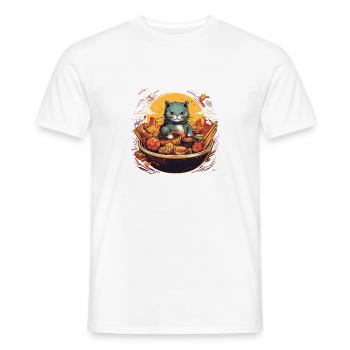 Cat Food Bowl - Men's T-Shirt - white - Front - AI Model Male 178 dark (178cm)