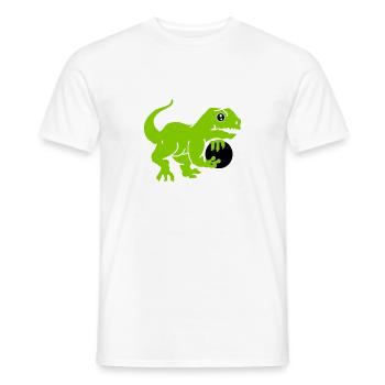 bowling dino (3c) - Men's T-Shirt - white - Front - AI Model Male 178 dark (178cm)