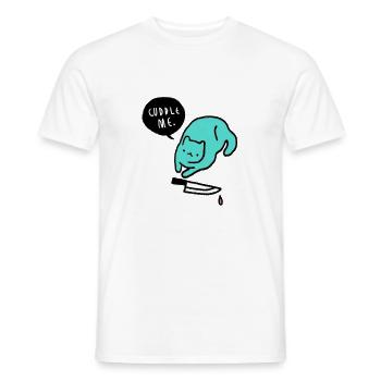 KNUDDEL ME CAT - Men's T-Shirt - white - Front - AI Model Male 178 dark (178cm)