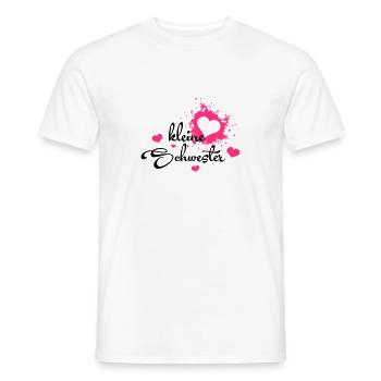 Kleine Schwester mit Herzchen - Männer T-Shirt - Weiß - Vorne - AI Model Male 178 dark (178cm)