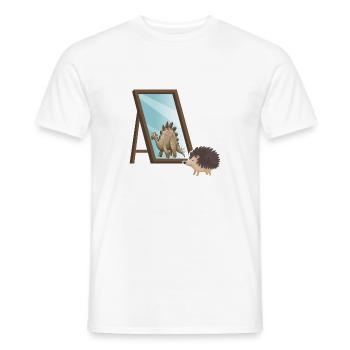 Herbst-Motivation Igel selbstbewusst Spiegelbild - Männer T-Shirt - Weiß - Vorne - AI Model Male 178 dark (178cm)