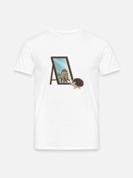Herbst-Motivation Igel selbstbewusst Spiegelbild - Männer T-Shirt - Weiß