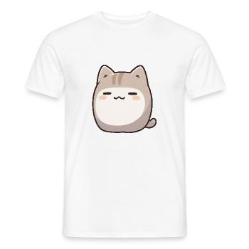 Blobby Cat - Bande dessinée pour animaux de compagnie mignons - T-shirt homme - blanc - Devant - AI Model Male 178 dark (178cm)
