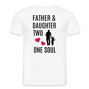 Père fille tenant la main coeur âme meilleur papa - T-shirt homme - blanc - Devant - AI Model Male 178 dark (178cm)