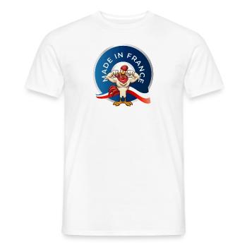 MADE IN FRANCE - T-shirt homme - blanc - Devant - AI Model Male 178 dark (178cm)