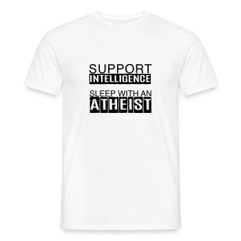 Support Intelligence - Sleep With An Atheist - Männer T-Shirt - Weiß - Vorne - AI Model Male 178 dark (178cm)