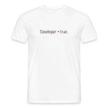 Software Developer Developer Gift Idea Coder - Men's T-Shirt - white - Front - AI Model Male 178 dark (178cm)